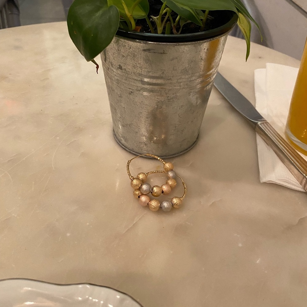 Hoop earrings with silver rose gold